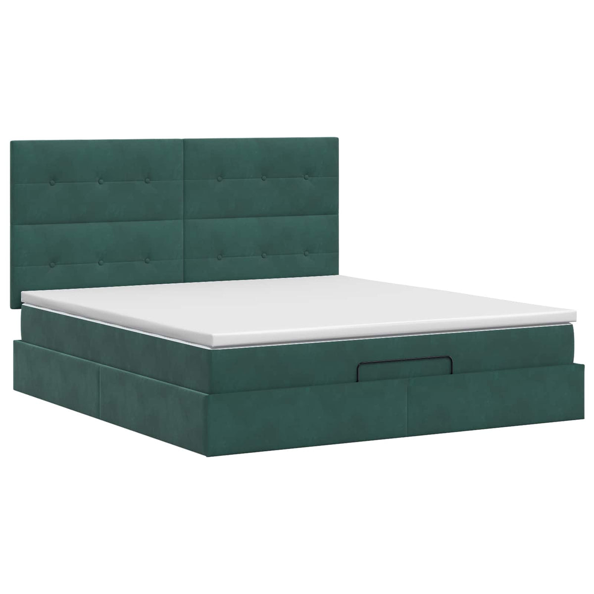 vidaXL Łóżko ottoman z materacem Ciemnozielony 160 x 200 cm Welur