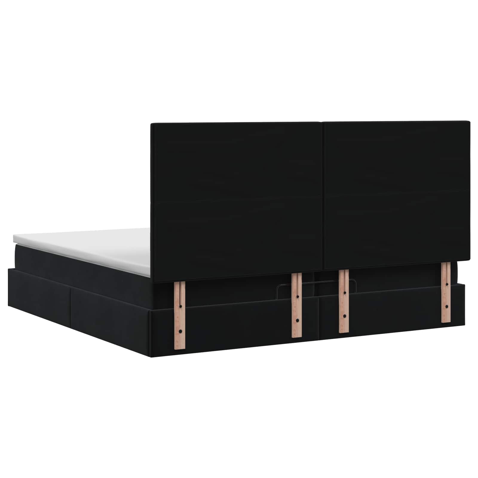 vidaXL Łóżko ottoman z materacem Czarny 200 x 200 cm Welur