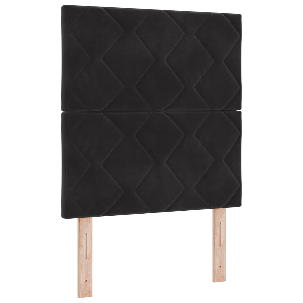 vidaXL Łóżko ottoman z materacem Z zagłówkiem Czarny 80 x 200 cm Welur