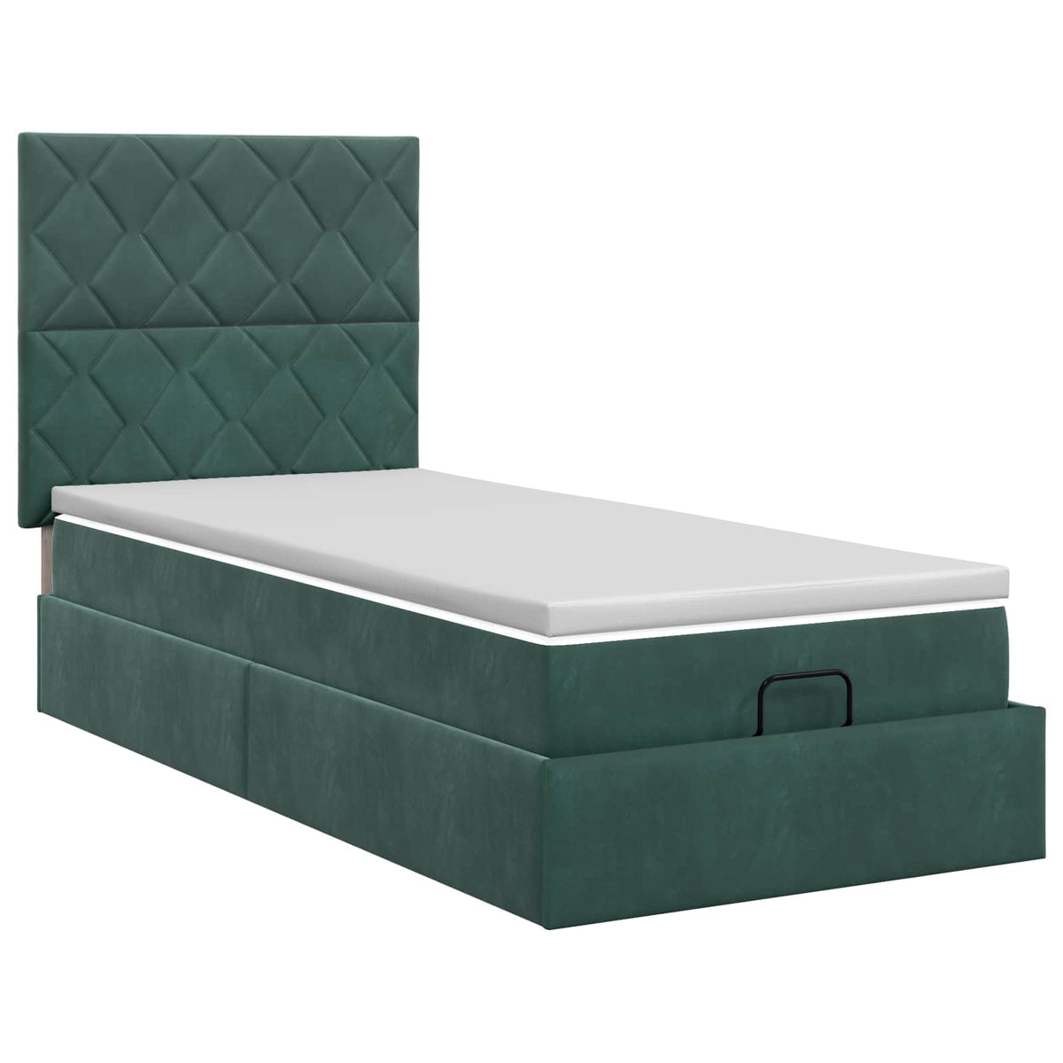 vidaXL Łóżko ottoman z materacem Ciemnozielony 80 x 200 cm Welur