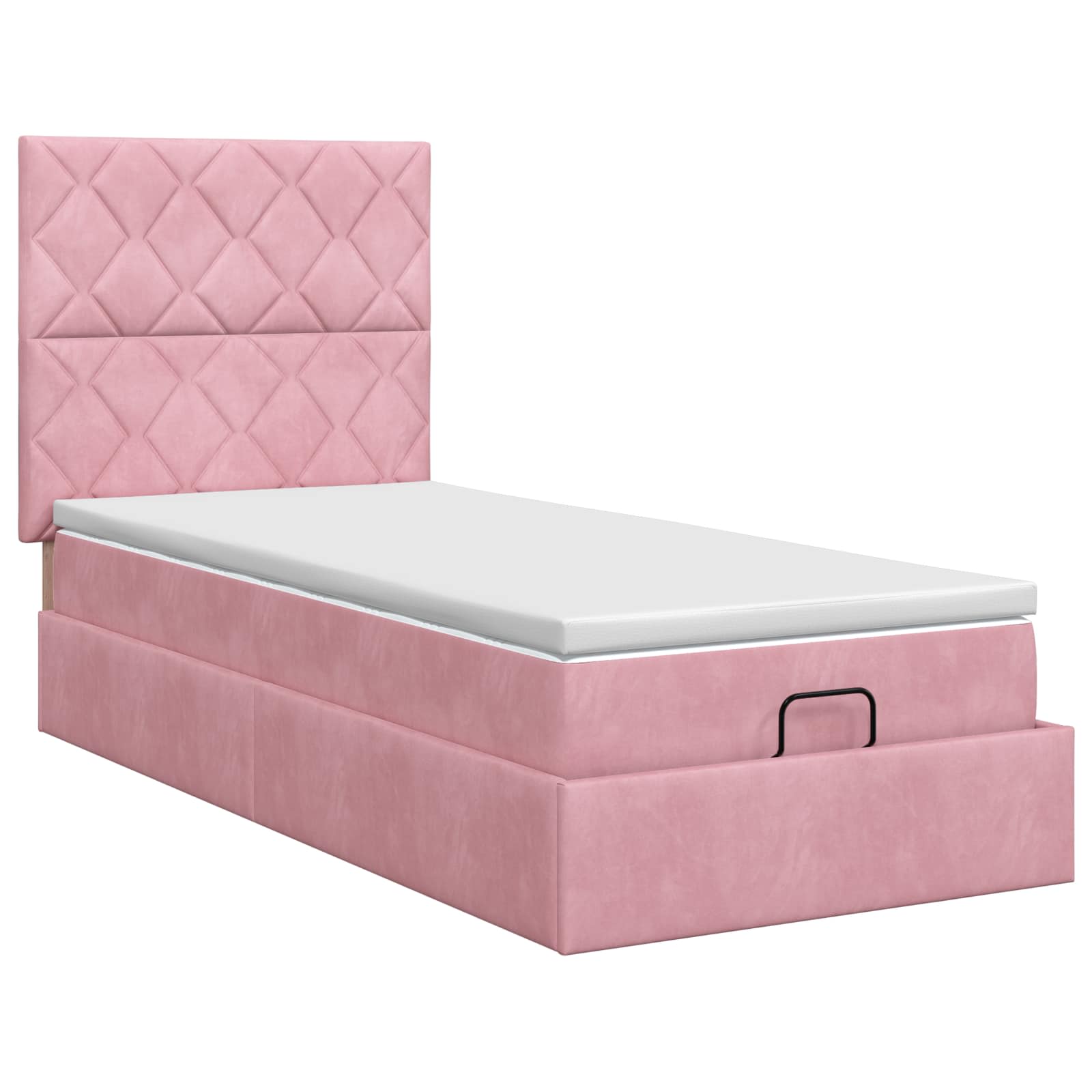 vidaXL Łóżko ottoman z materacem Z zagłówkiem różowy 80 x 200 cm Welur