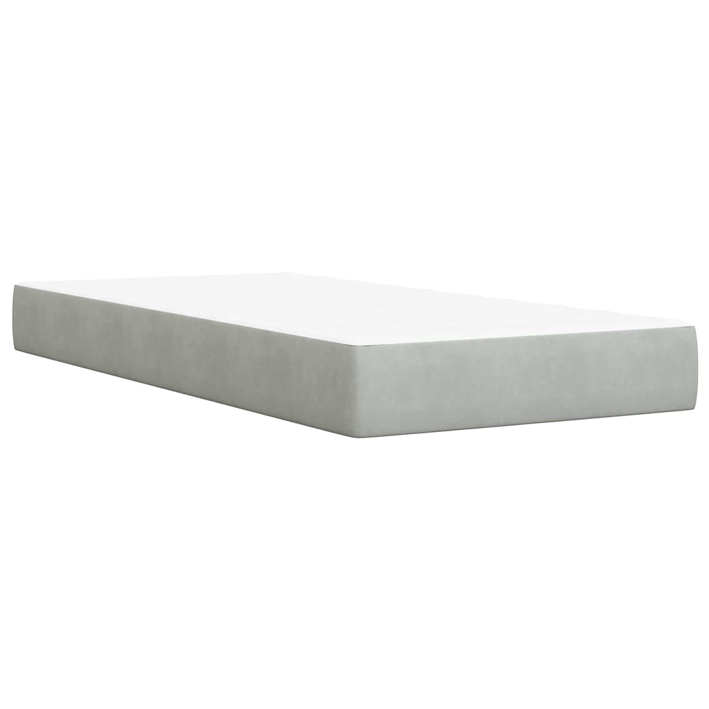 vidaXL Łóżko ottoman z materacem jasnoszary 90 x 190 cm Welur