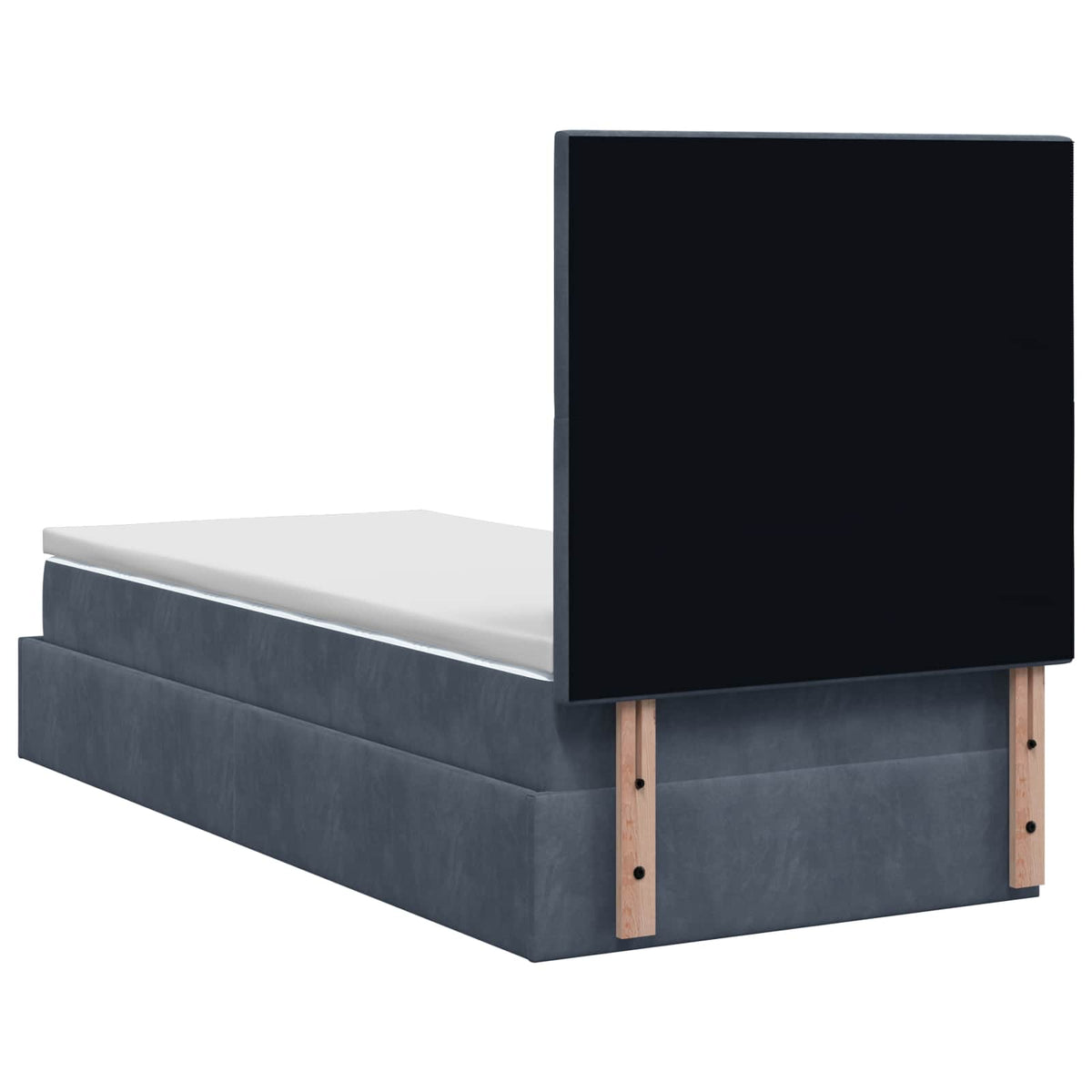 vidaXL Łóżko ottoman z materacem ciemnoszary 90 x 190 cm Welur