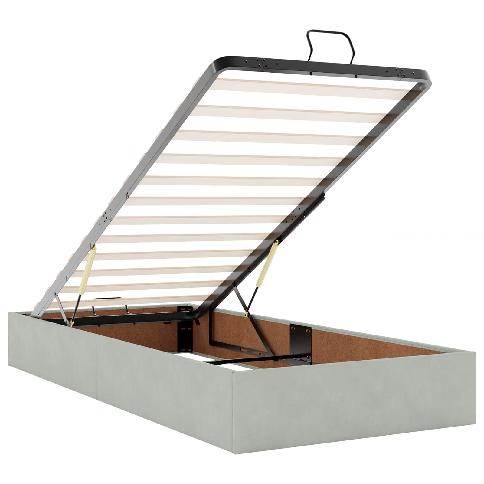 vidaXL Łóżko ottoman z materacem jasnoszary 100 x 200 cm Welur