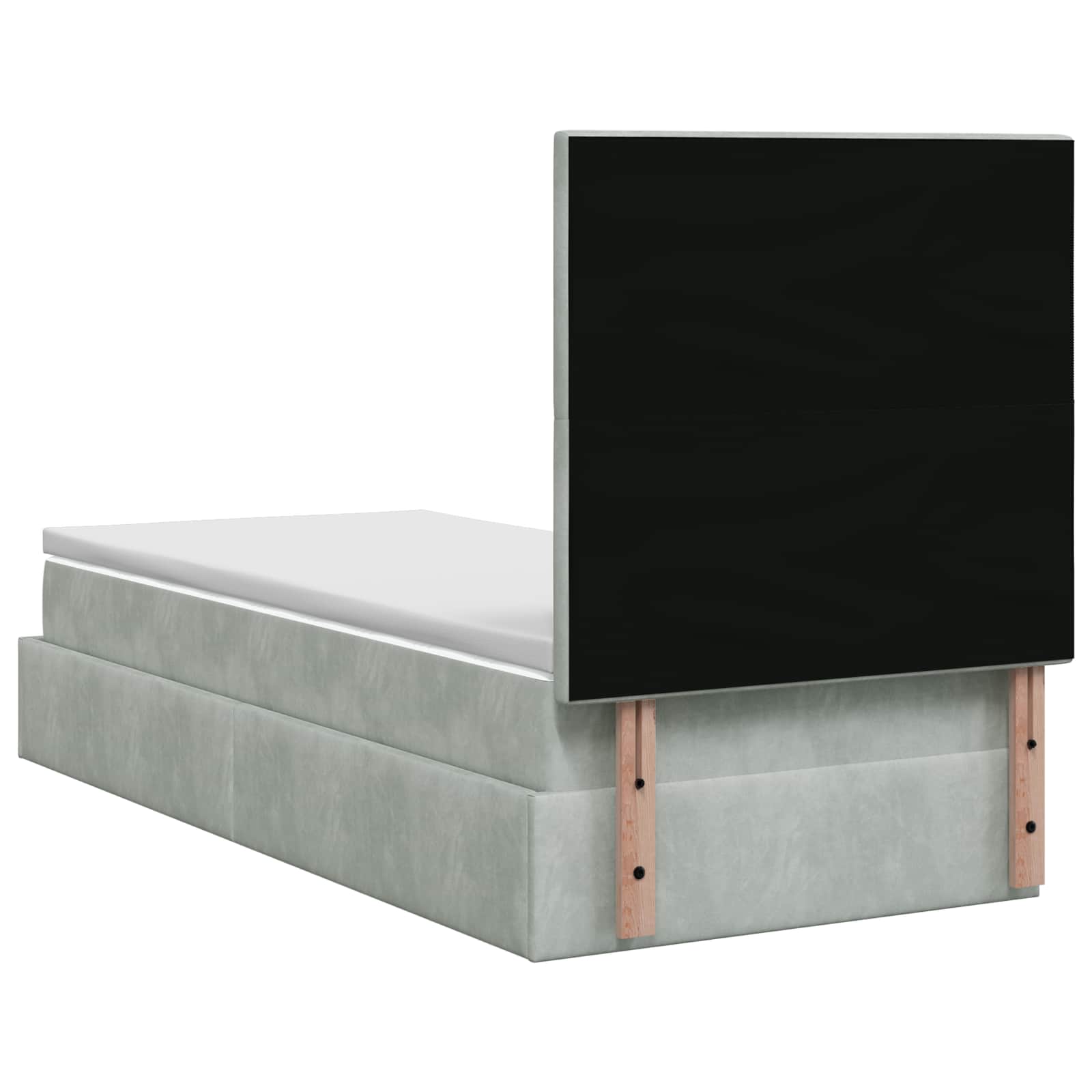 vidaXL Łóżko ottoman z materacem jasnoszary 100 x 200 cm Welur