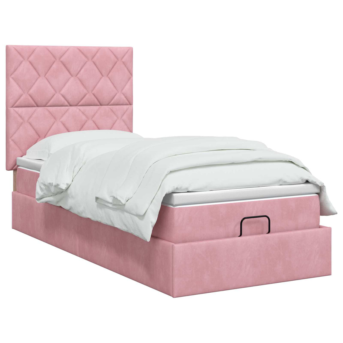 vidaXL Łóżko ottoman z materacem różowy 100 x 200 cm Welur