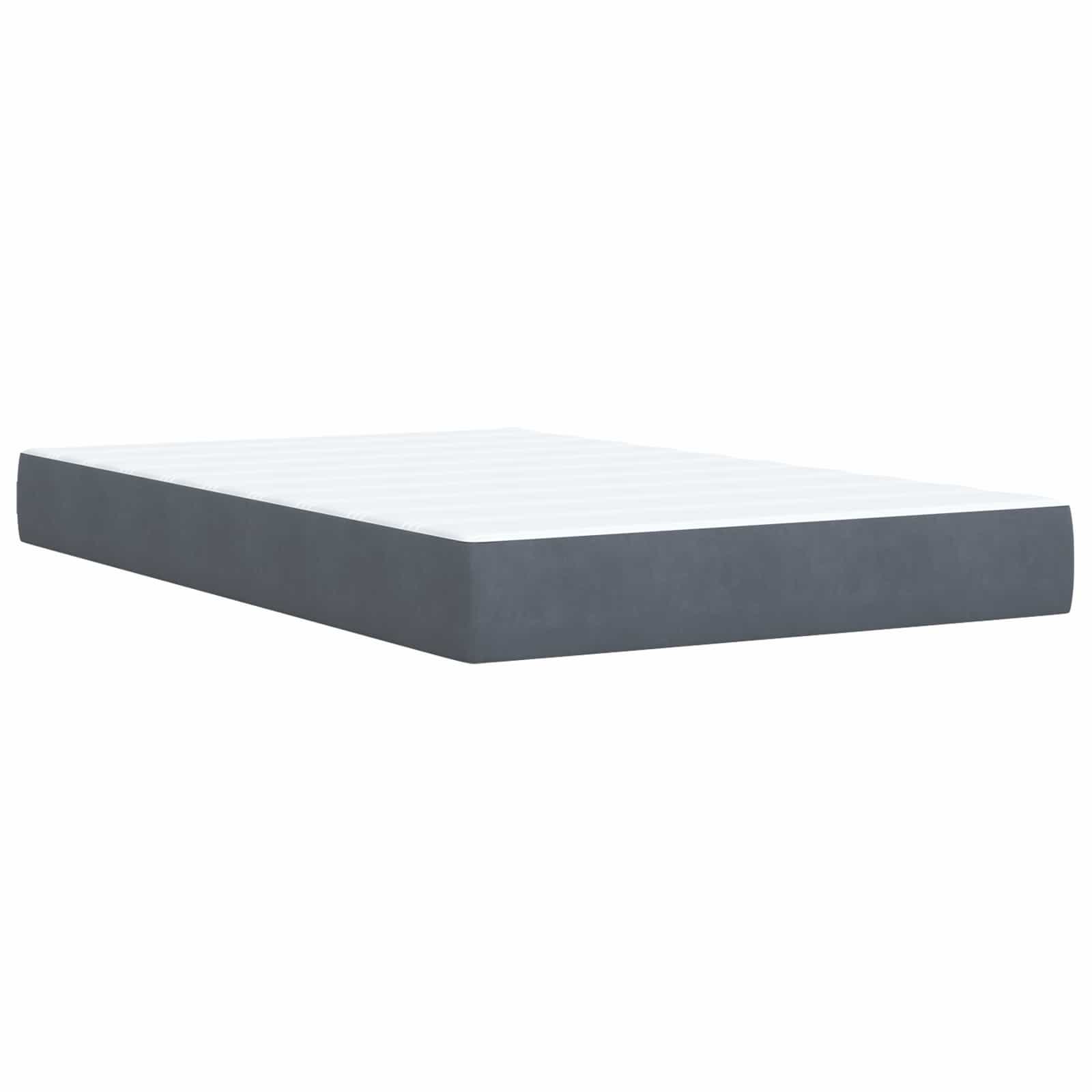 vidaXL Łóżko ottoman z materacem ciemnoszary 120 x 190 cm Welur