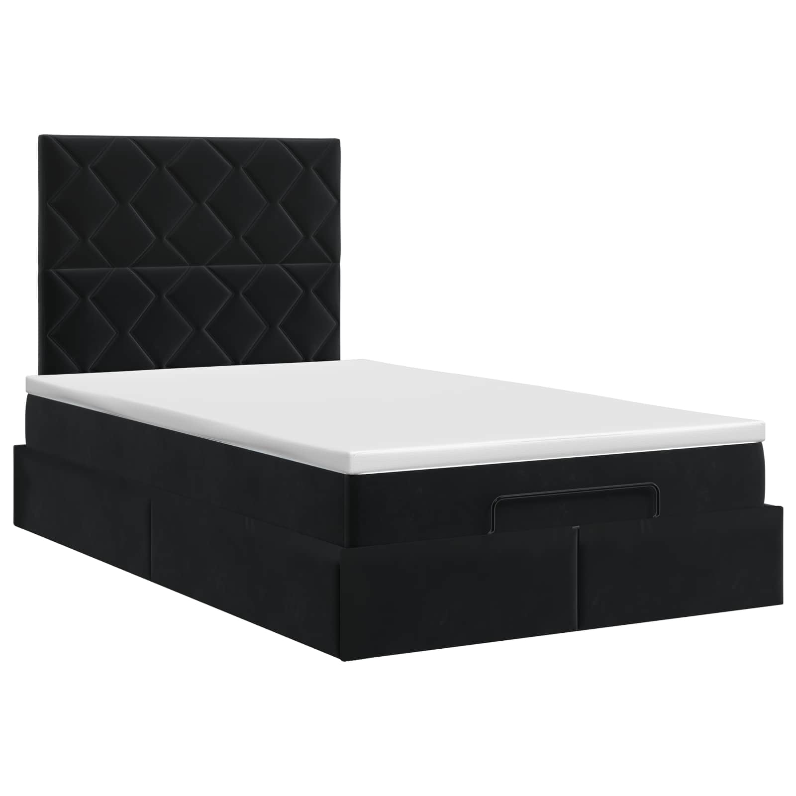 vidaXL Łóżko ottoman z materacem Czarny 120 x 190 cm Welur