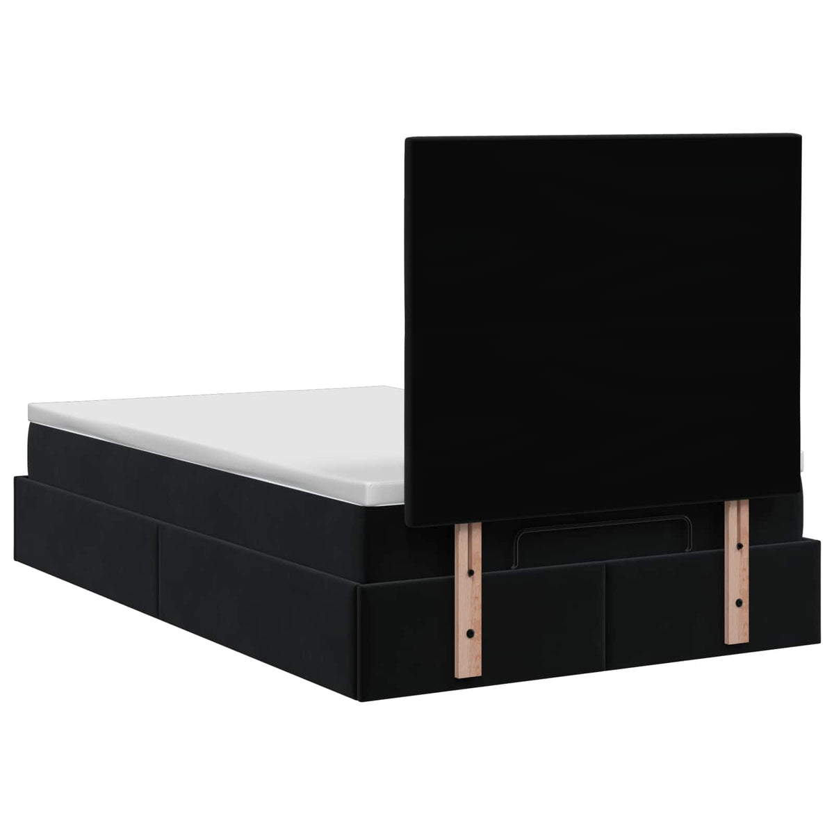 vidaXL Łóżko ottoman z materacem Czarny 120 x 190 cm Welur