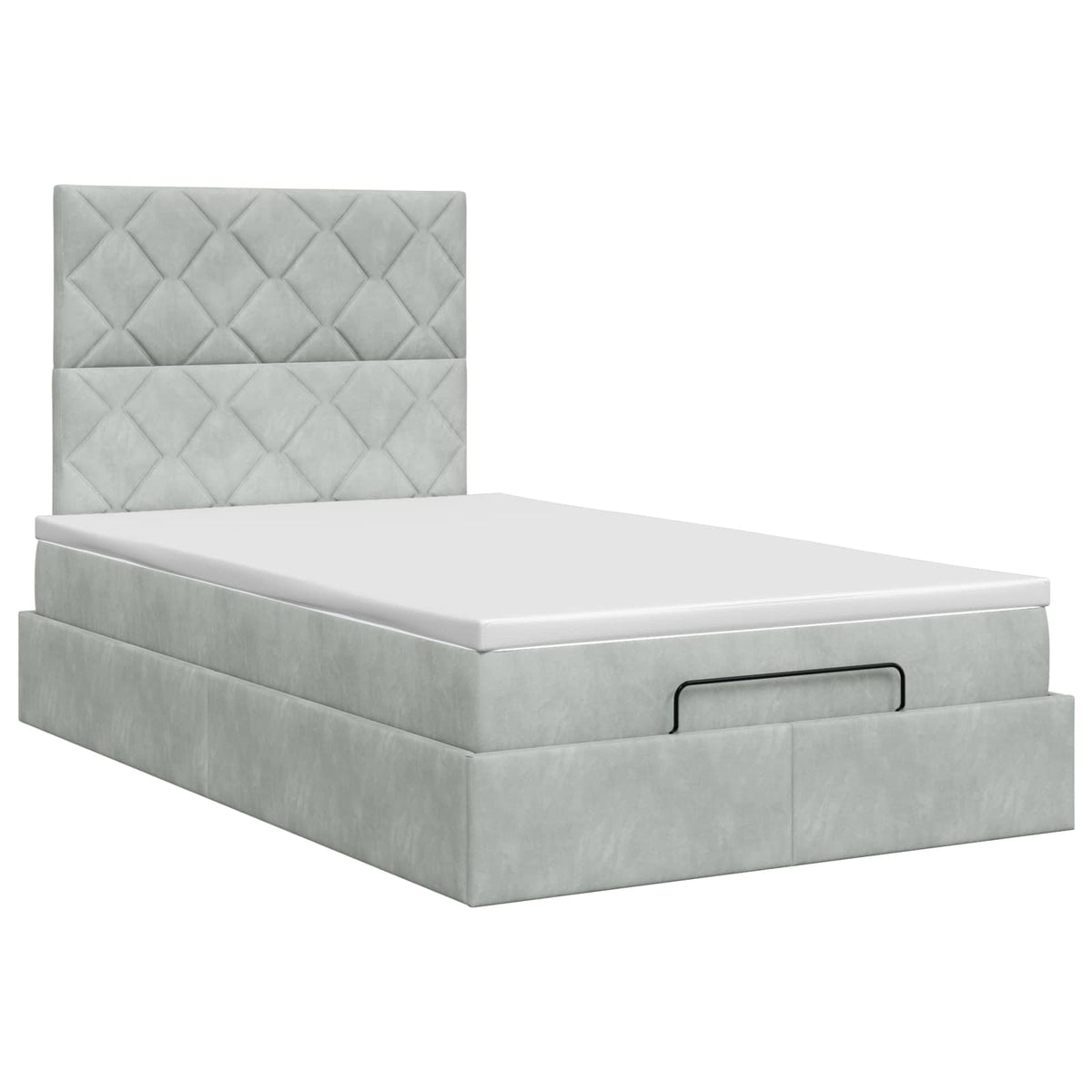 vidaXL Łóżko ottoman z materacem jasnoszary 120 x 200 cm Welur