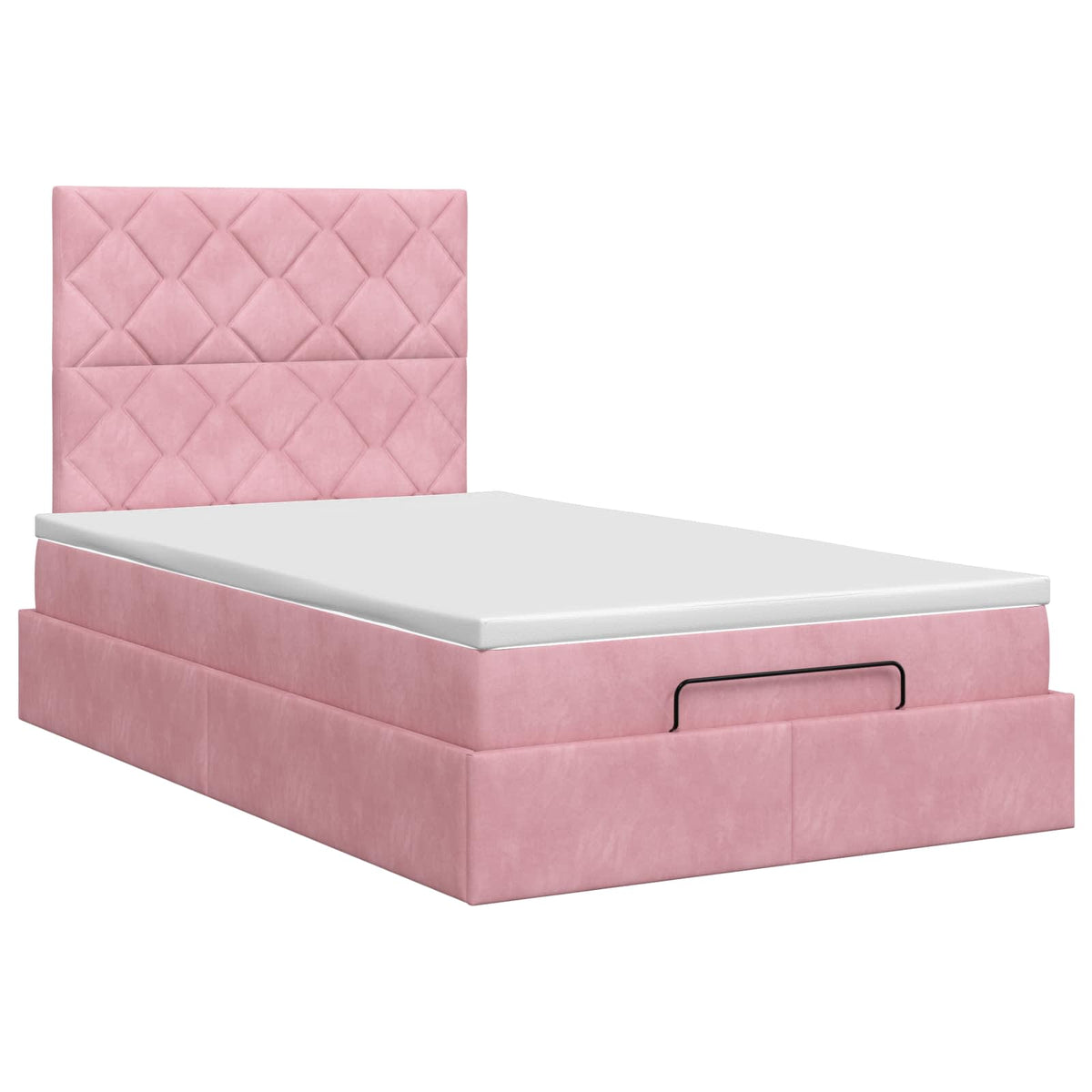 vidaXL Łóżko ottoman z materacem różowy 120 x 200 cm Welur