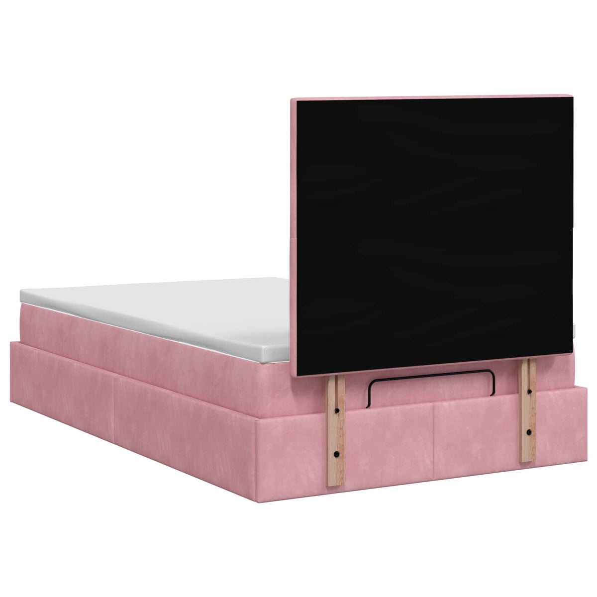 vidaXL Łóżko ottoman z materacem różowy 120 x 200 cm Welur