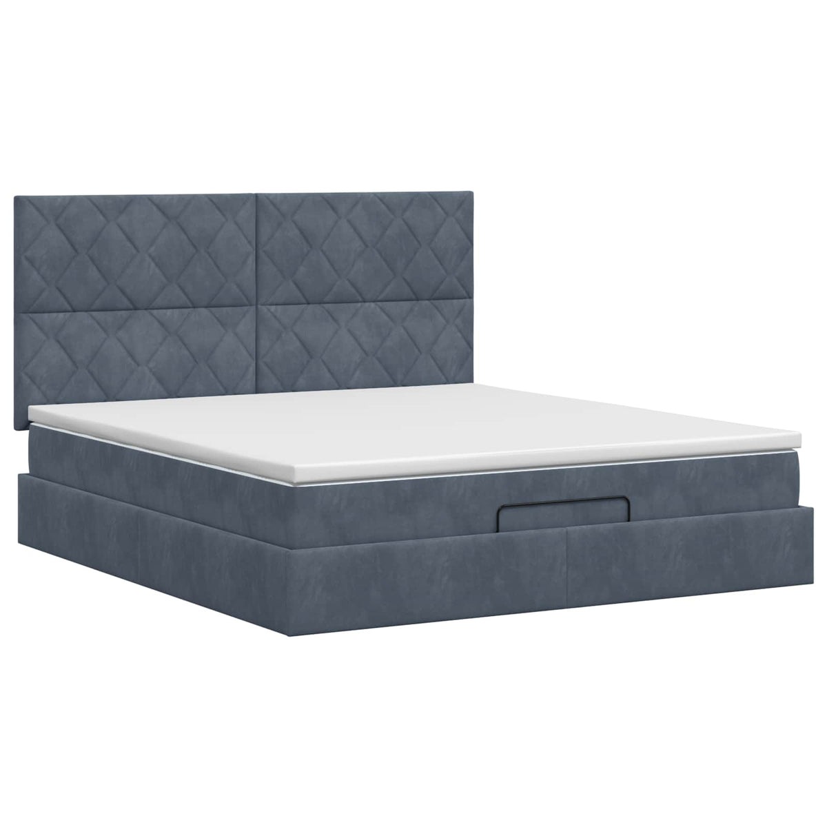 vidaXL Łóżko ottoman z materacem ciemnoszary 160 x 200 cm Welur