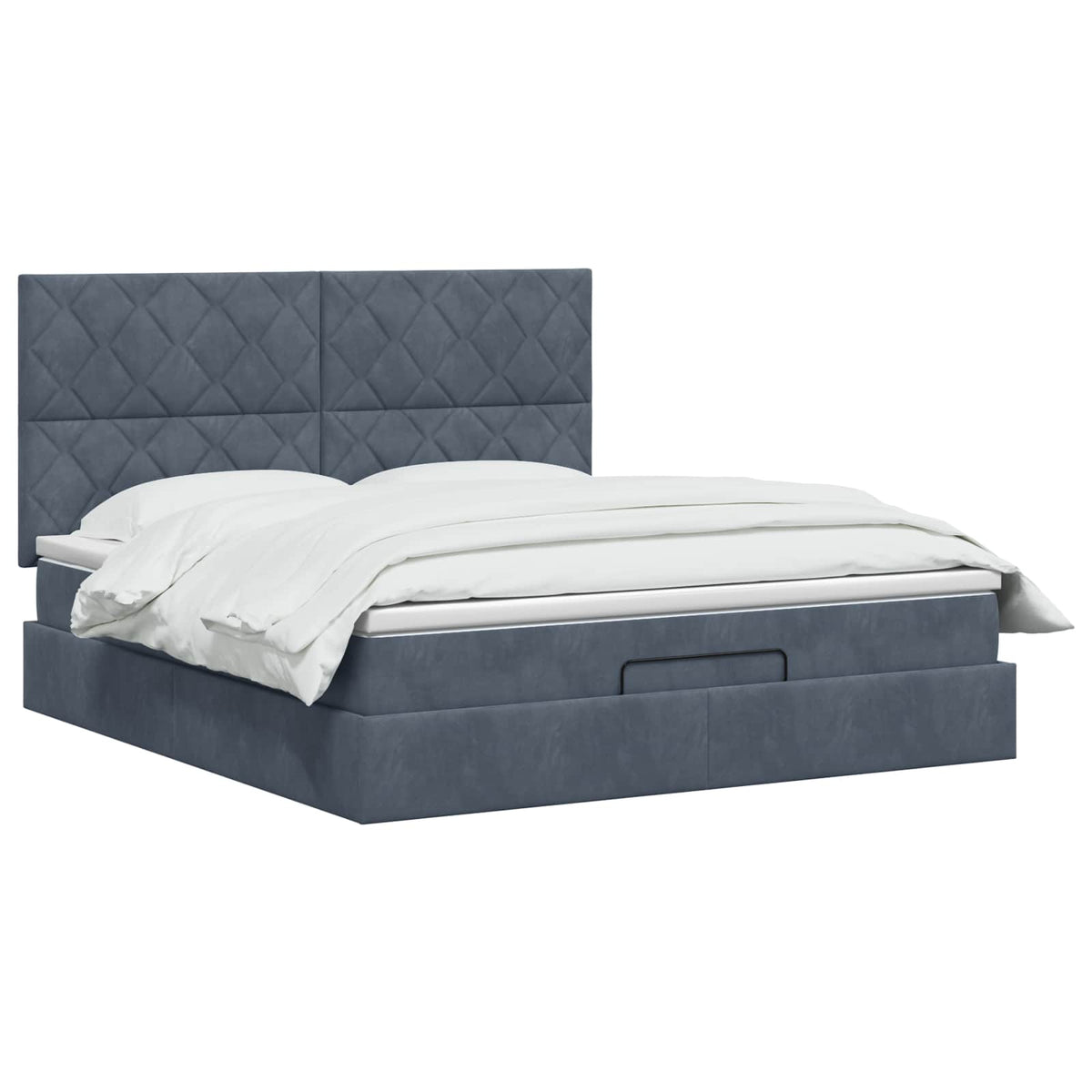 vidaXL Łóżko ottoman z materacem ciemnoszary 180 x 200 cm Welur