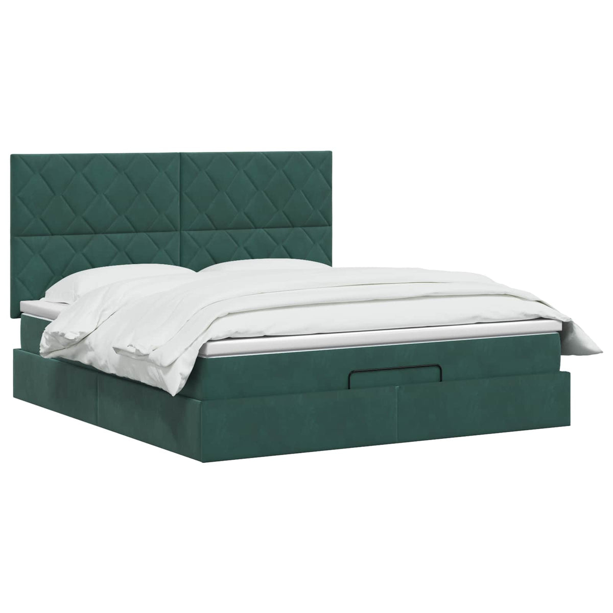 vidaXL Łóżko ottoman z materacem Ciemnozielony 180 x 200 cm Welur