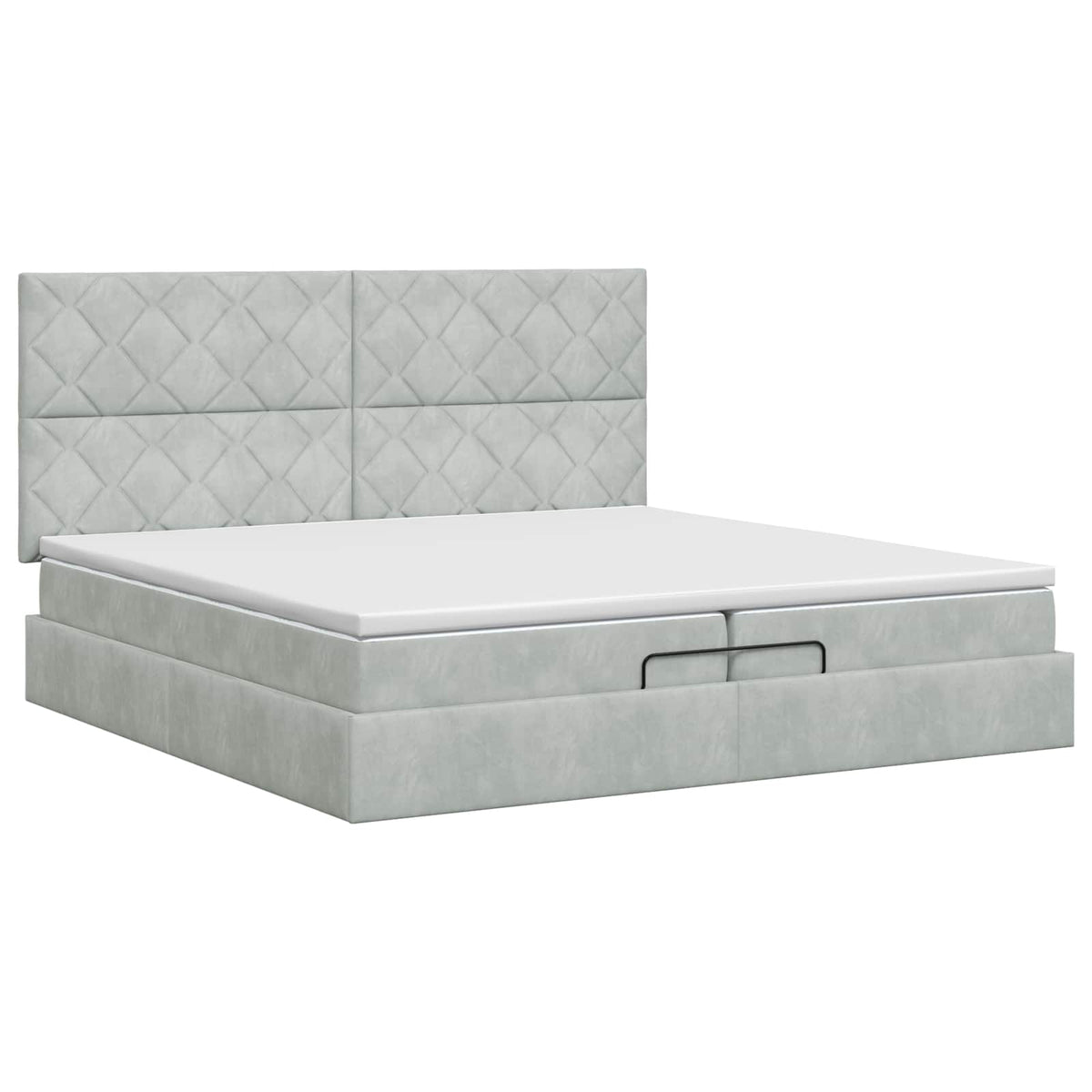 vidaXL Łóżko ottoman z materacem jasnoszary 200 x 200 cm Welur