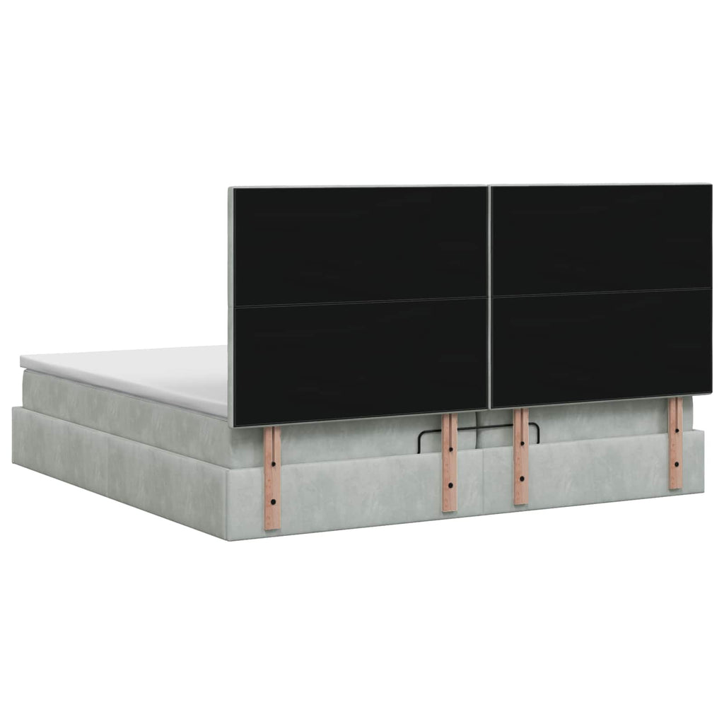 vidaXL Łóżko ottoman z materacem jasnoszary 200 x 200 cm Welur