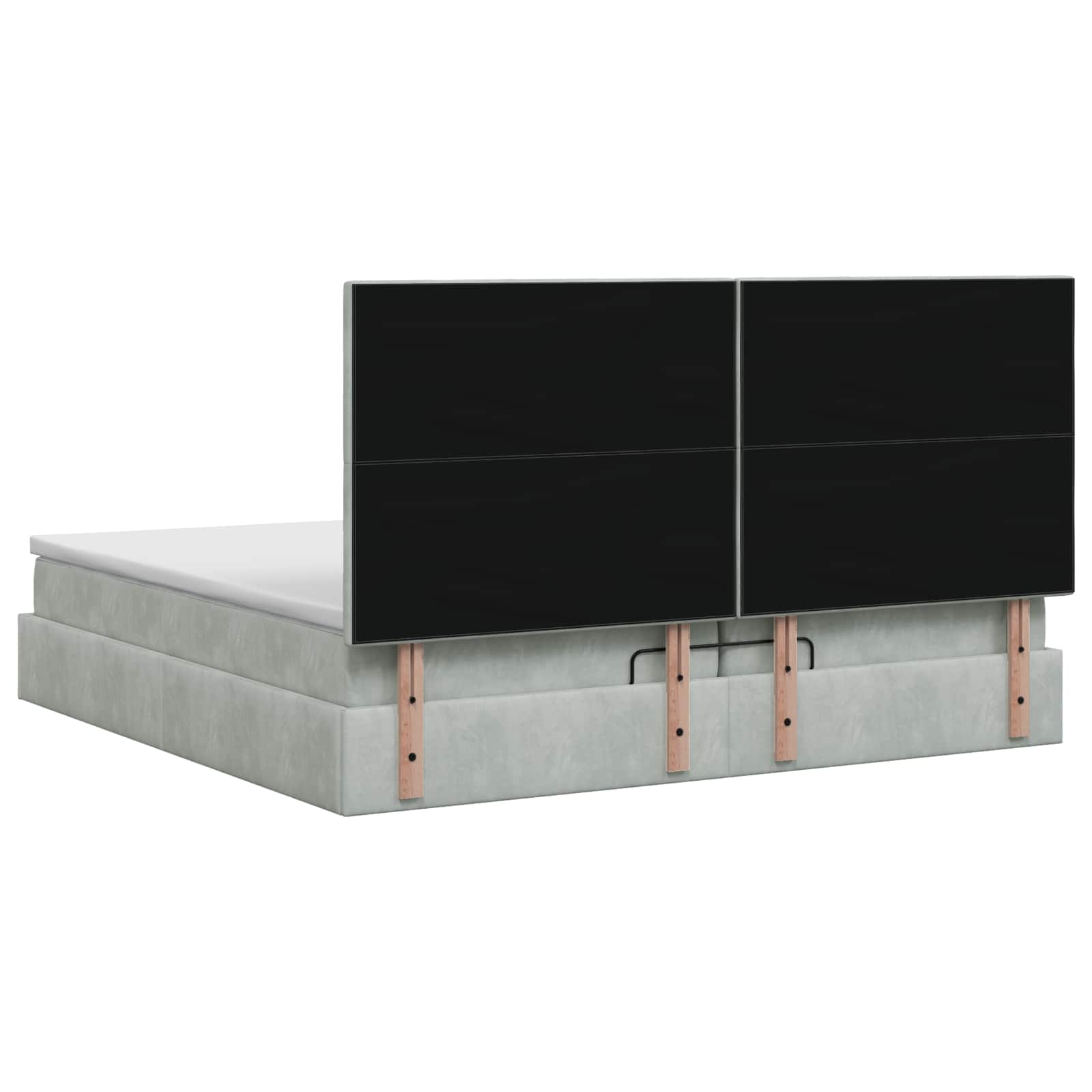 vidaXL Łóżko ottoman z materacem jasnoszary 200 x 200 cm Welur