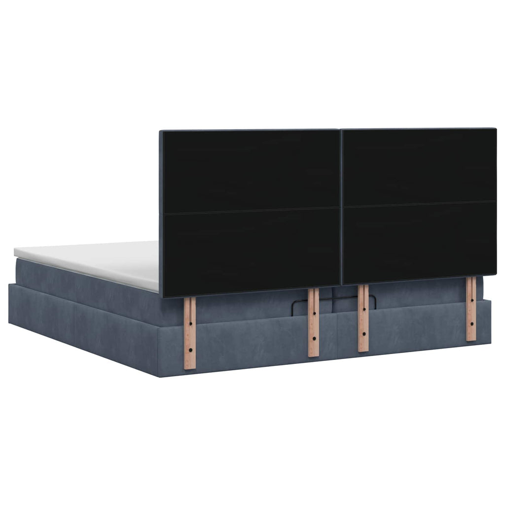 vidaXL Łóżko ottoman z materacem ciemnoszary 200 x 200 cm Welur