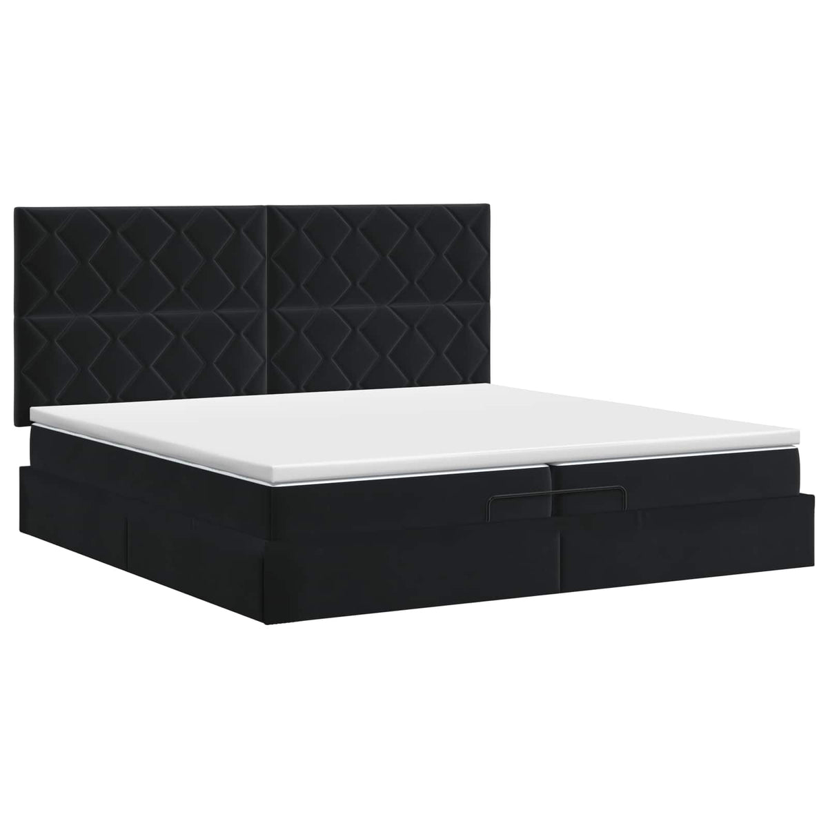 vidaXL Łóżko ottoman z materacem Czarny 200 x 200 cm Welur