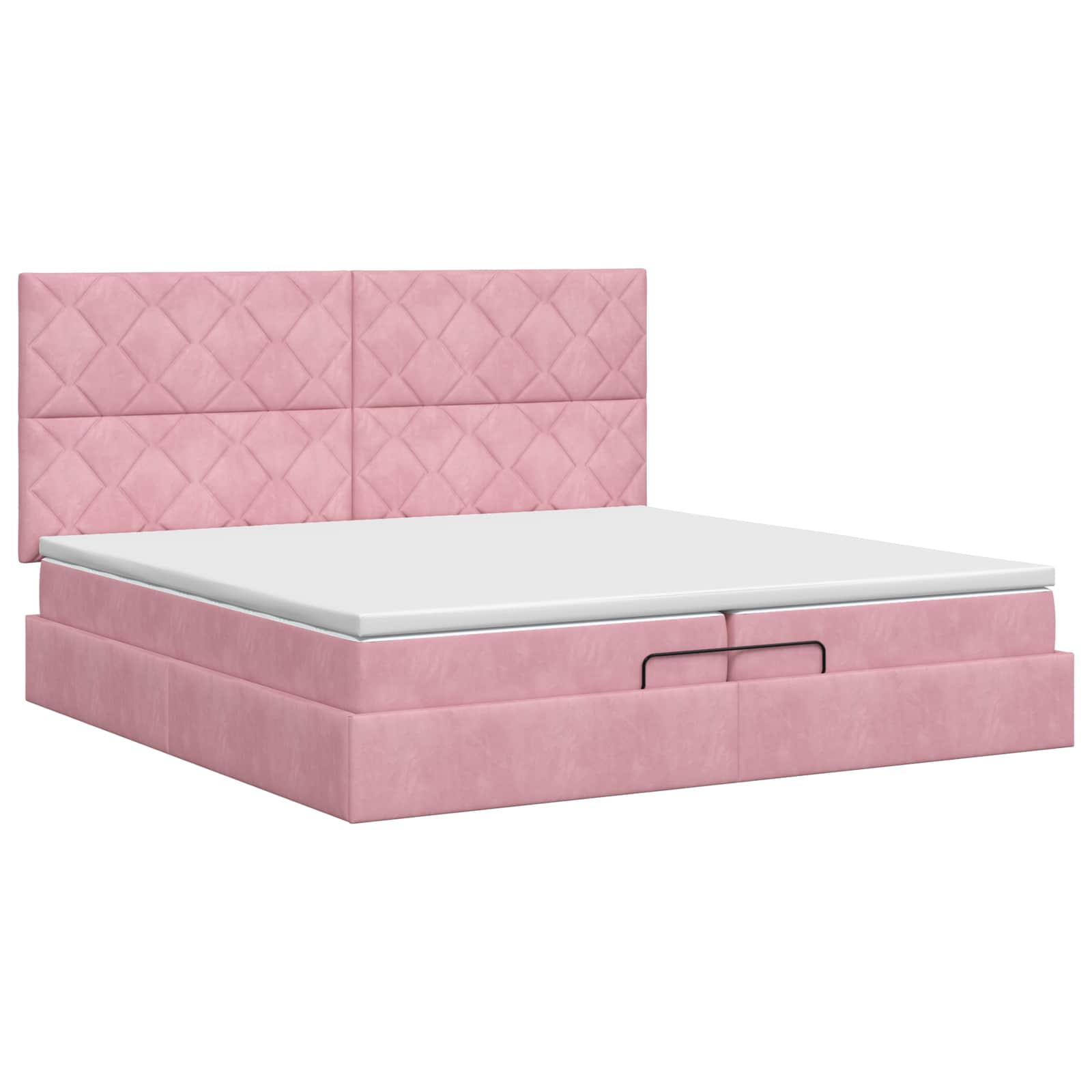 vidaXL Łóżko ottoman z materacem różowy 200 x 200 cm Welur
