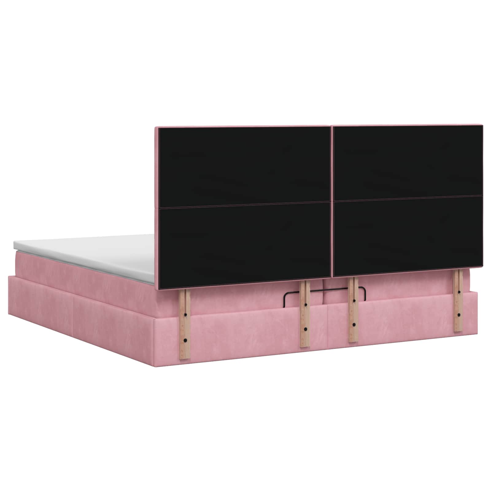 vidaXL Łóżko ottoman z materacem różowy 200 x 200 cm Welur