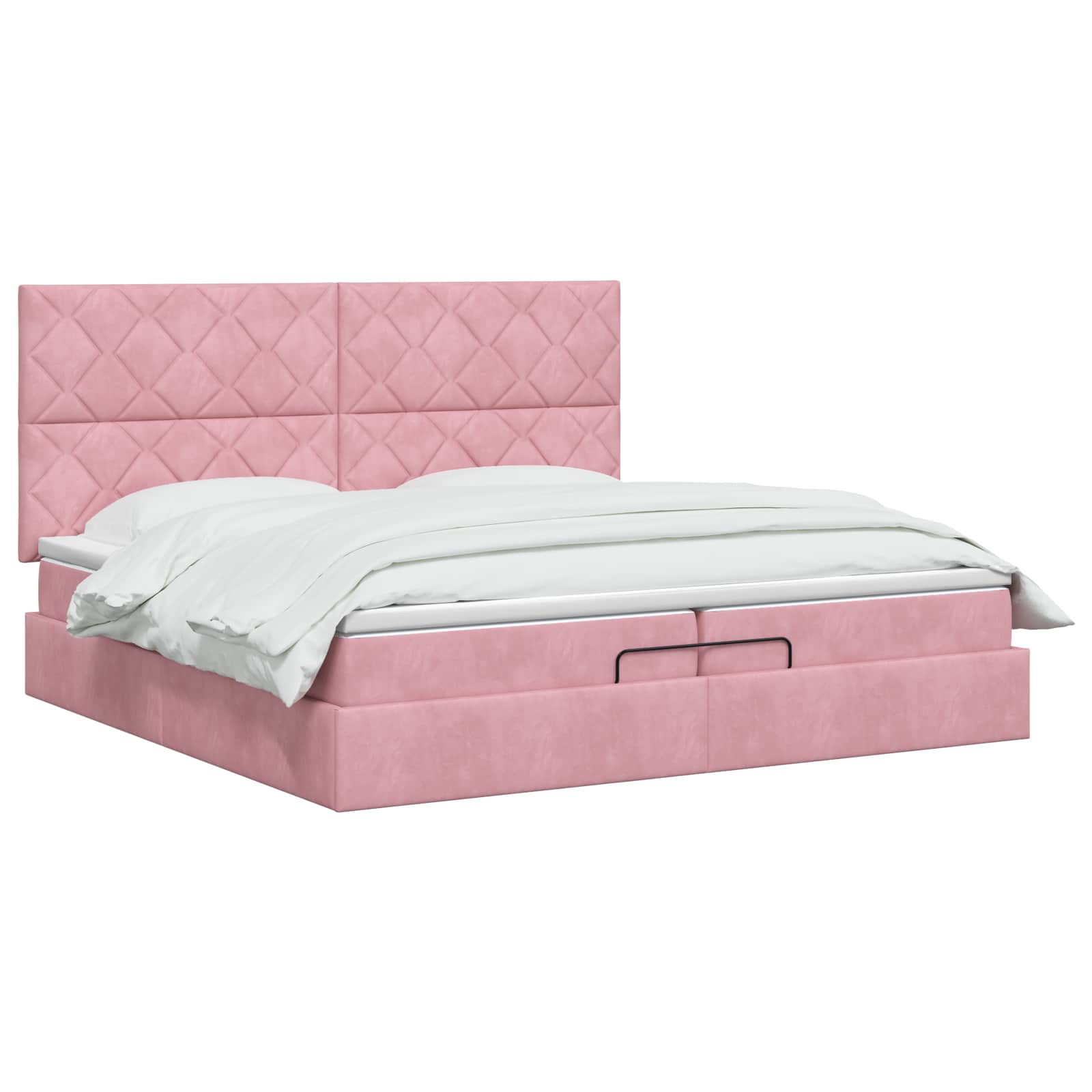 vidaXL Łóżko ottoman z materacem różowy 200 x 200 cm Welur