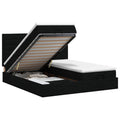vidaXL Łóżko ottoman z materacem Z zagłówkiem 2 pcs Czarny tkanina