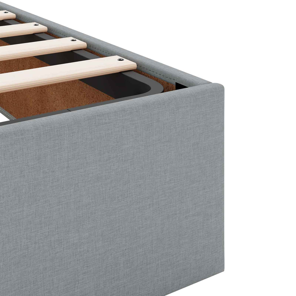 vidaXL Łóżko ottoman z materacem 2 szt. jasnoszary tkanina