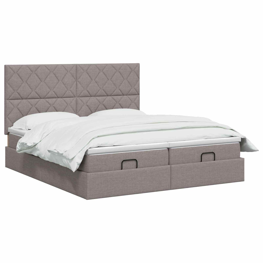 vidaXL Łóżko ottoman z materacem 2 szt. Ciemnoszary tkanina
