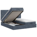 vidaXL Łóżko ottoman z materacem Z zagłówkiem 2 pcs ciemnoszary Welur