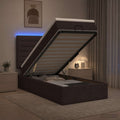 vidaXL Łóżko z pojemnikiem i materacem LED Ciemny brąz 100 x 200 cm