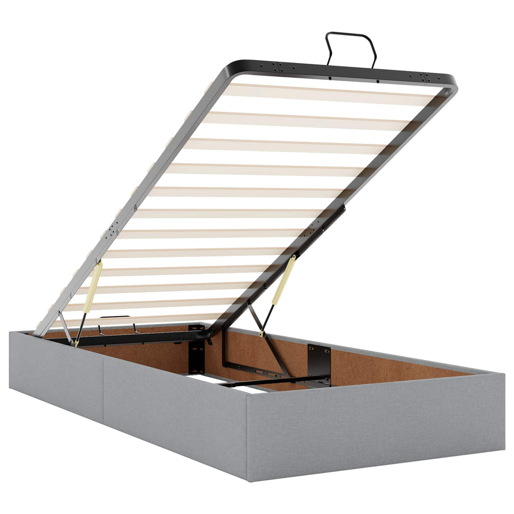 vidaXL Łóżko z pojemnikiem i materacem LED jasnoszary 90 x 190 cm