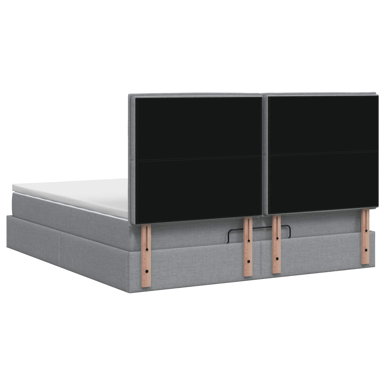 vidaXL Łóżko z pojemnikiem i materacem LED jasnoszary 140 x 190 cm