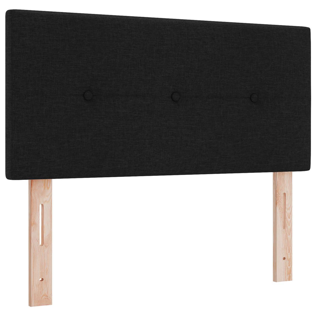 vidaXL Łóżko z pojemnikiem i materacem LED Czarny 120 x 190 cm tkanina