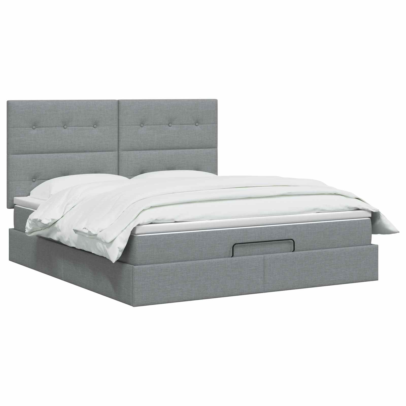 vidaXL Łóżko z pojemnikiem i materacem LED jasnoszary 180 x 200 cm
