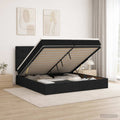 vidaXL Łóżko ottoman z materacem Czarny 200 x 200 cm tkanina