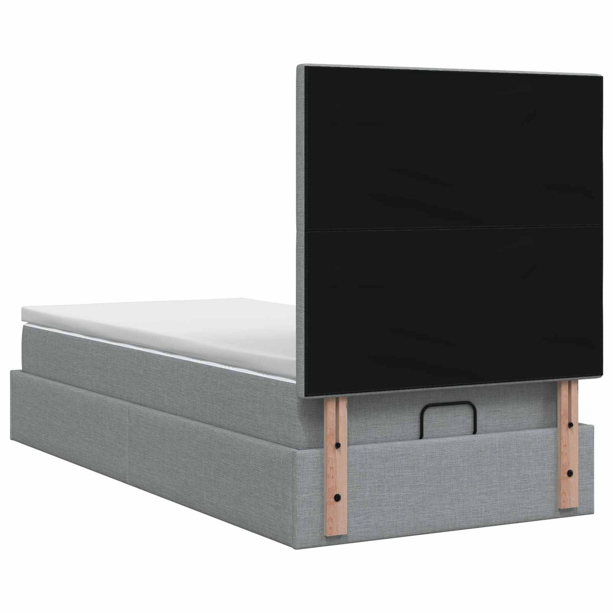 vidaXL Łóżko z pojemnikiem i materacem LED jasnoszary 90 x 190 cm