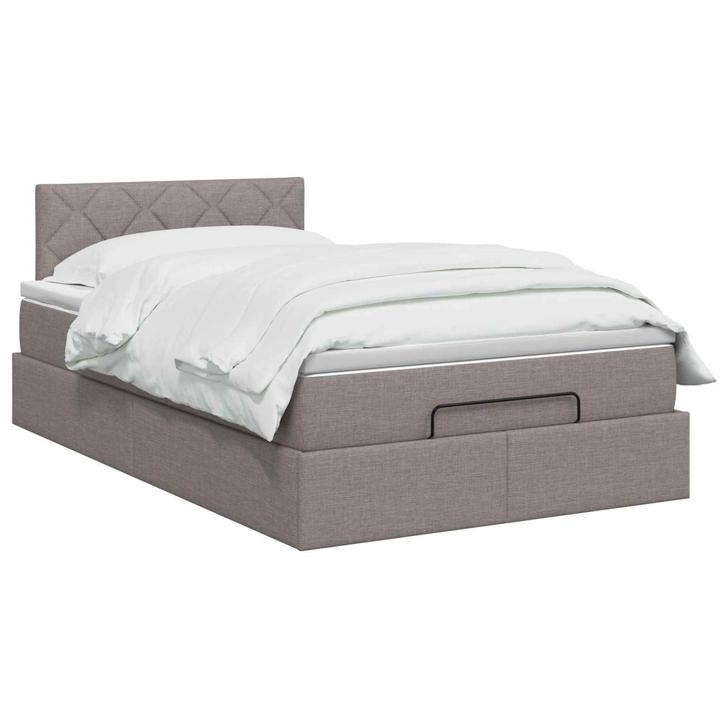 vidaXL Łóżko z pojemnikiem i materacem LED Ciemnoszary 120 x 190 cm