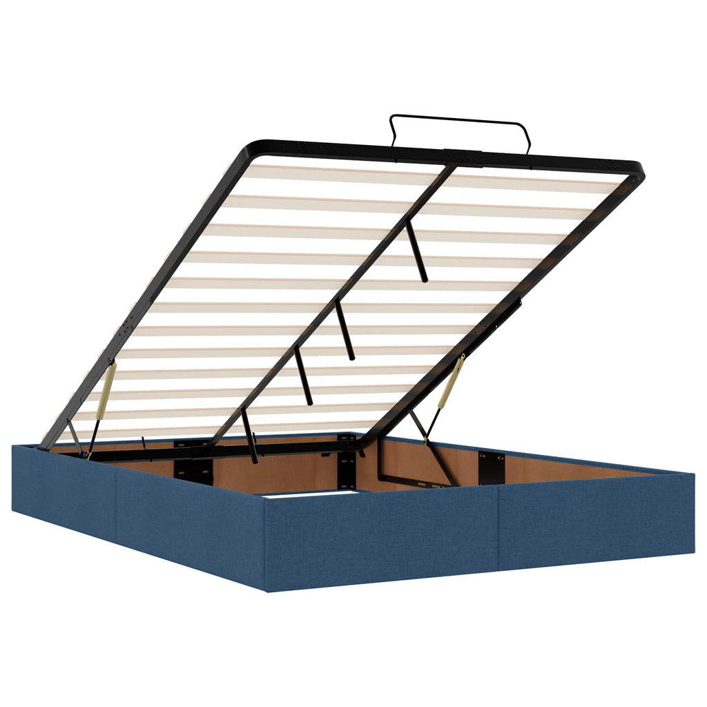 vidaXL Łóżko z pojemnikiem i materacem LED niebieski 160 x 200 cm