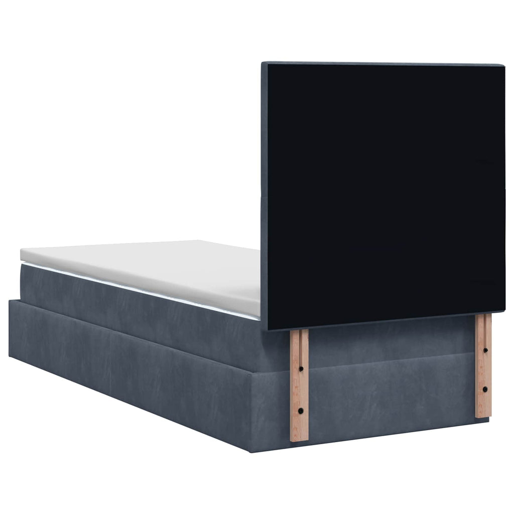 vidaXL Łóżko z pojemnikiem i materacem LED ciemnoszary 100 x 200 cm