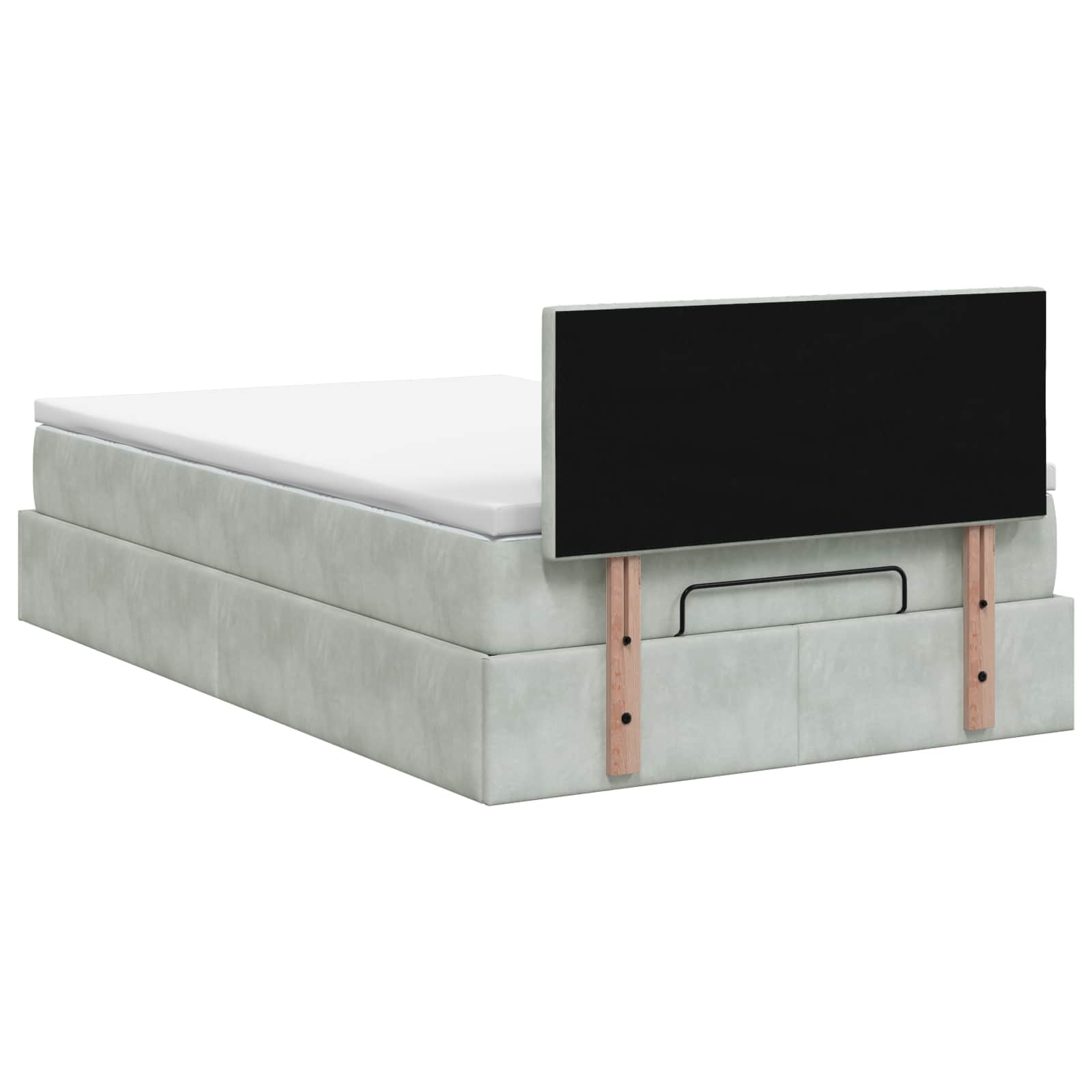 vidaXL Łóżko z pojemnikiem i materacem LED jasnoszary 120 x 190 cm
