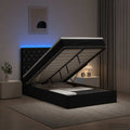 vidaXL Łóżko z pojemnikiem i materacem LED Czarny 120 x 190 cm Welur