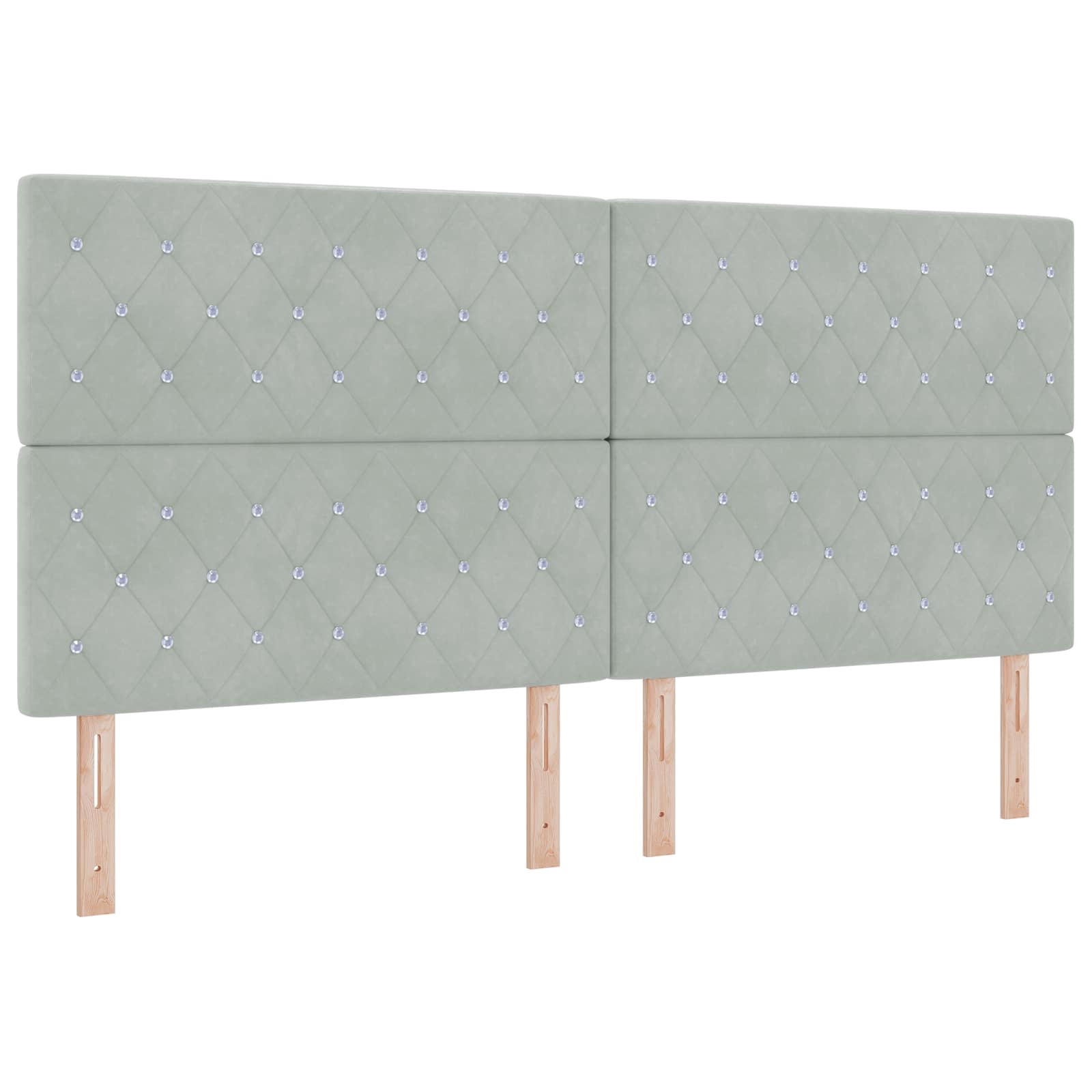 vidaXL Łóżko z pojemnikiem i materacem LED jasnoszary 200 x 200 cm