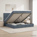 vidaXL Łóżko ottoman z materacem ciemnoszary 200 x 200 cm Welur
