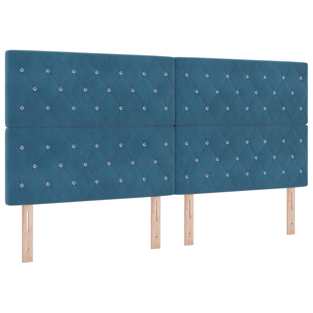 vidaXL Łóżko z pojemnikiem i materacem LED granatowy 200 x 200 cm