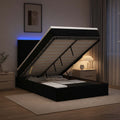 vidaXL Łóżko z pojemnikiem i materacem LED Czarny 120 x 190 cm Welur
