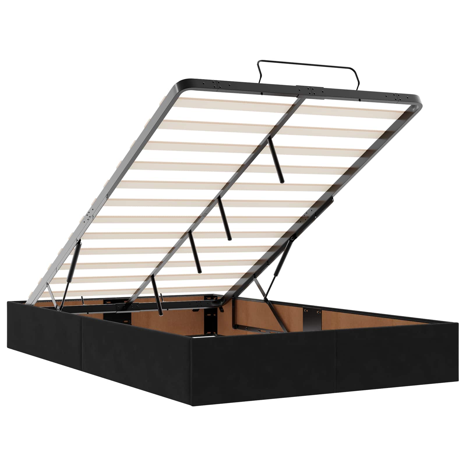 vidaXL Łóżko z pojemnikiem i materacem LED Czarny 120 x 190 cm Welur