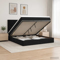 vidaXL Łóżko ottoman z materacem Czarny 140 x 190 cm Welur
