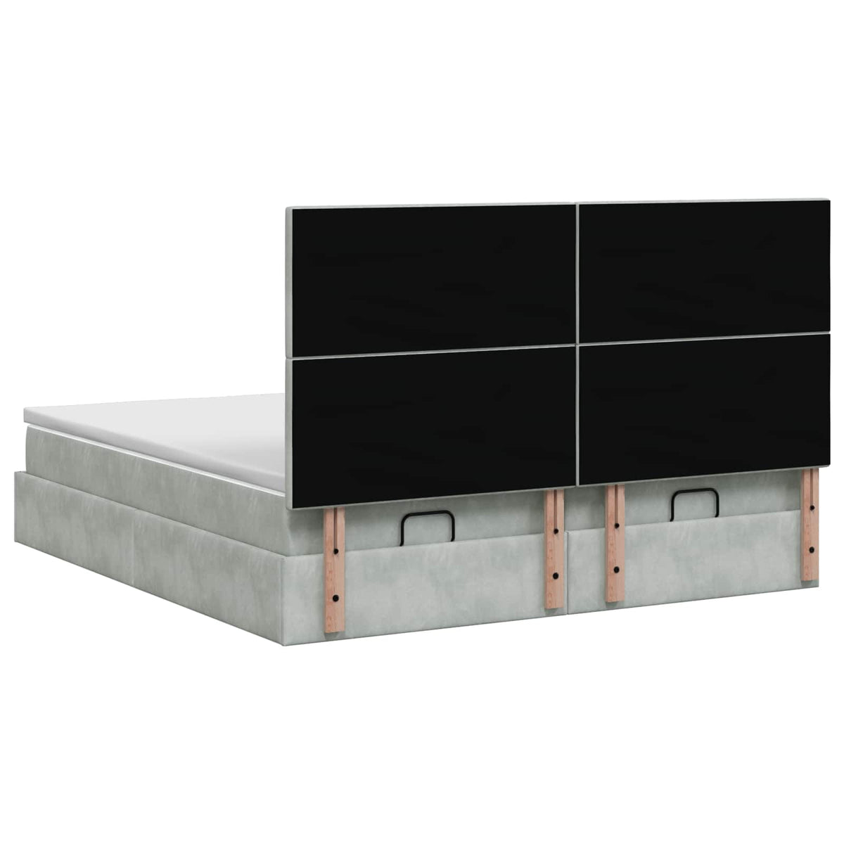 vidaXL Łóżko z pojemnikiem i materacem LED jasnoszary 180 x 200 cm
